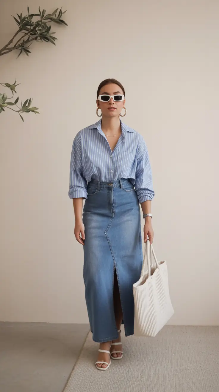 sophisticated spring fashion outfits 2026-The Return of the Denim Skirt but Make It Luxe