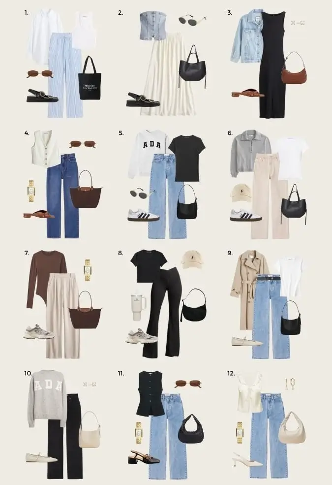 spring fashion capsule wardrobe 2026 The Outfit Matrix: 12 Easy Wins