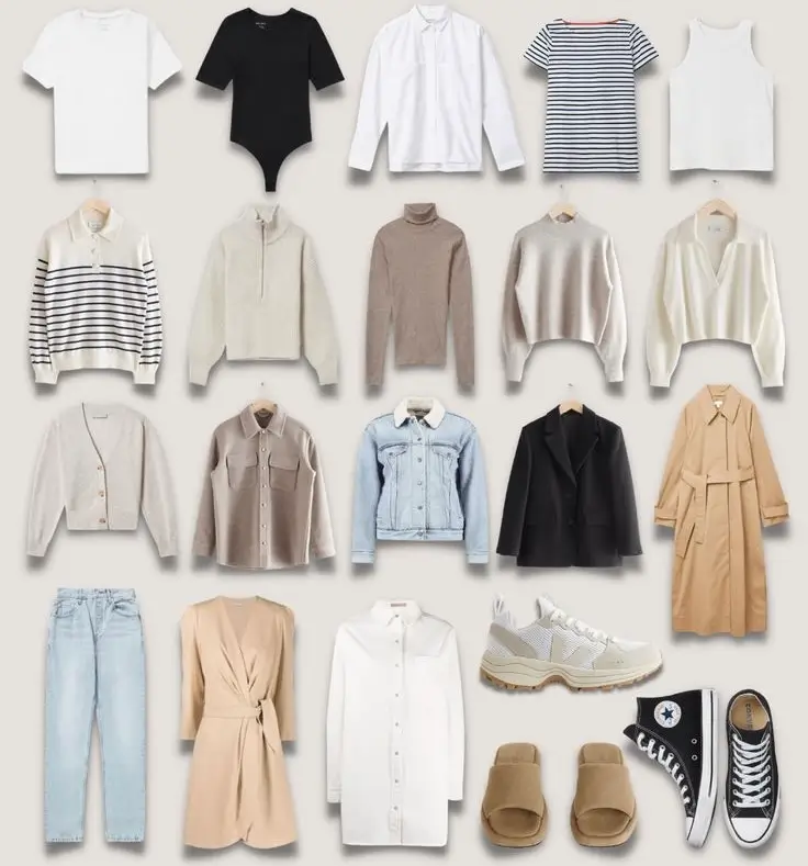spring fashion capsule wardrobe 2026 Soft Neutrals, Strong Foundations