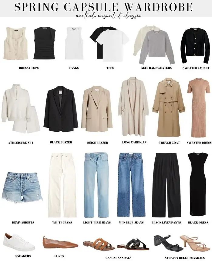spring fashion capsule wardrobe 2026 Neutral, Classic, and Absolutely Timeless