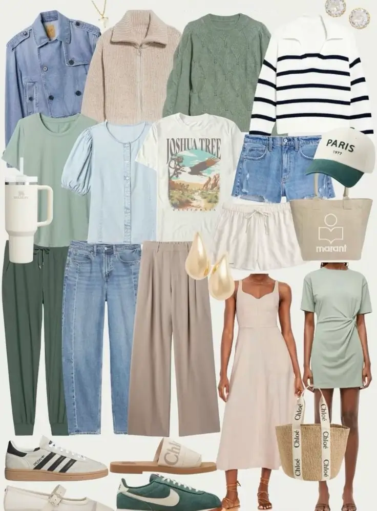 spring fashion capsule wardrobe 2026 Playful Greens and Soft Streetwear