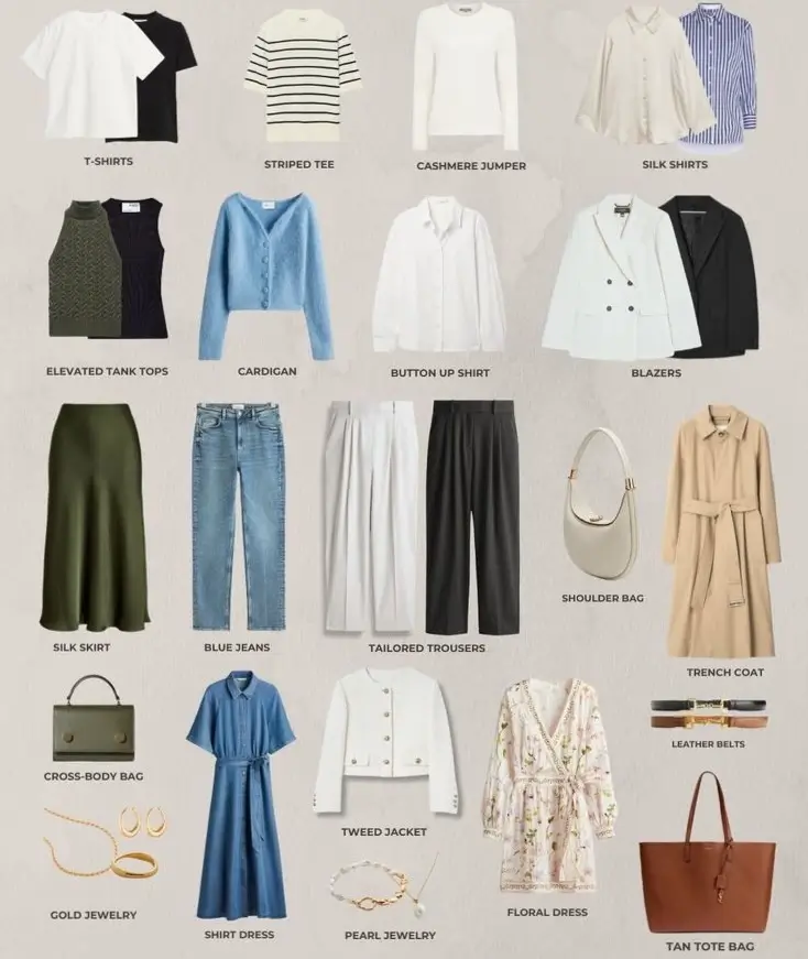 spring fashion capsule wardrobe 2026 Soft Neutrals Meet Tailored Polish