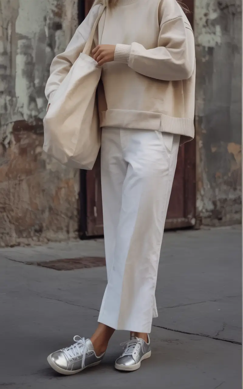 spring outfit inspiration sneakers 2026 Oversized and Understated