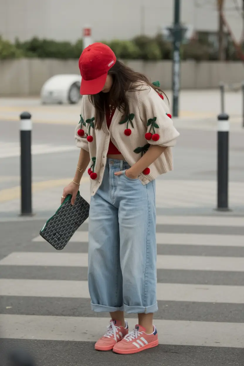 spring outfit inspiration sneakers 2026 Playful Color Done the Adult Way