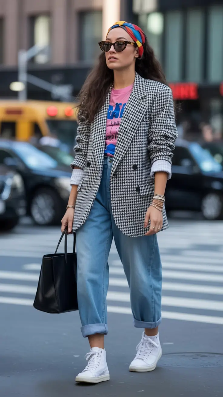 spring outfit inspiration sneakers 2026 Structured Street Style with a Soft Edge