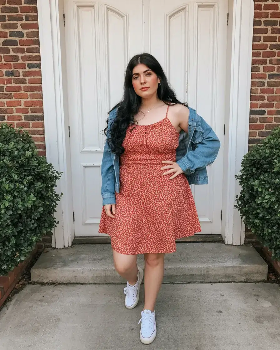 spring outfits 2026 Floral Mini, Denim Layer: The Classic Spring Pairing