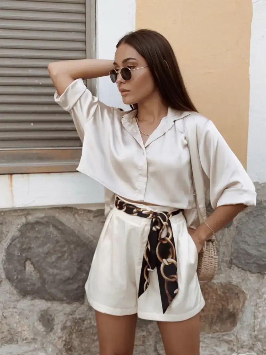 spring outfits 2026 Silky Cool with a Printed Pop