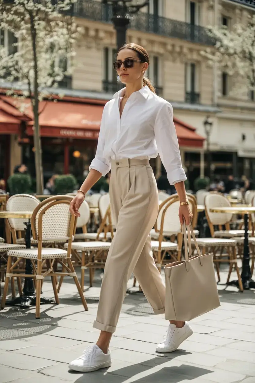 spring outfits 2026 Parisian Cool with American Ease