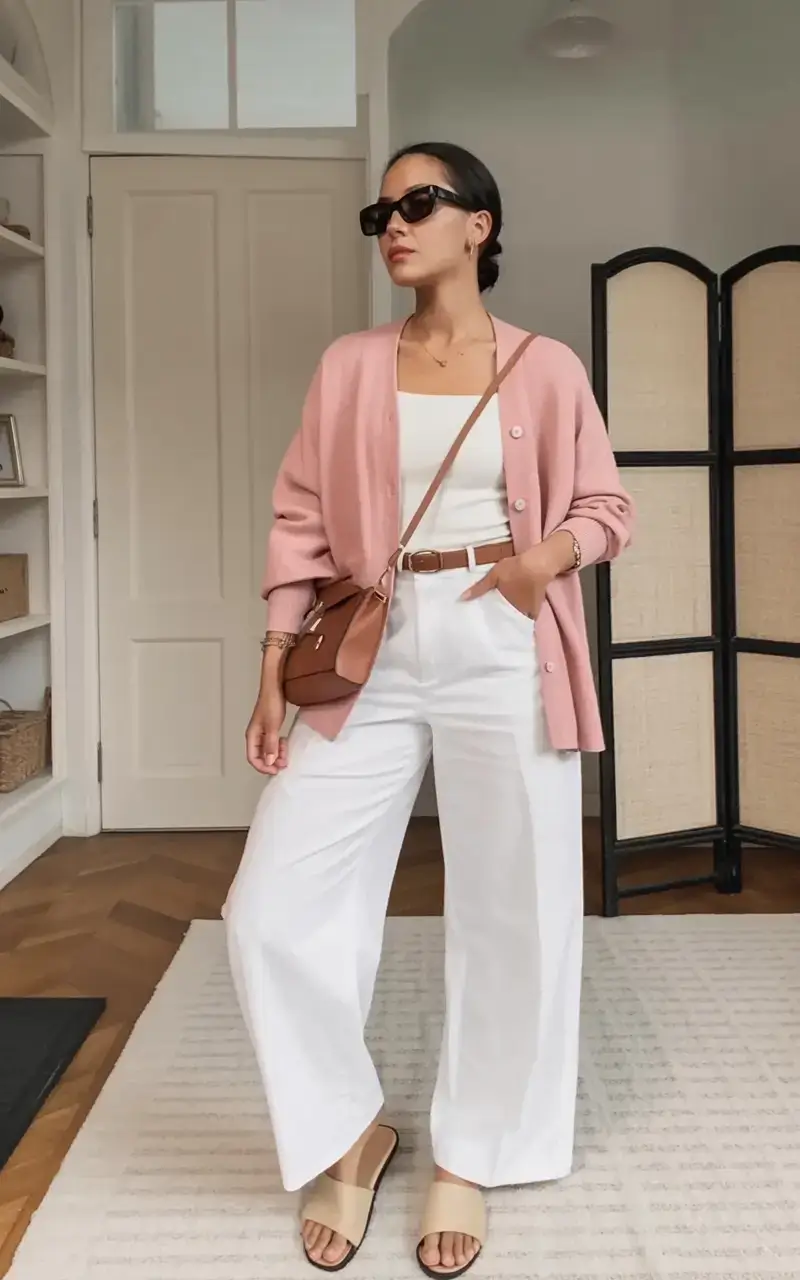 spring outfits 2026 Soft Neutrals with a Hint of Romance