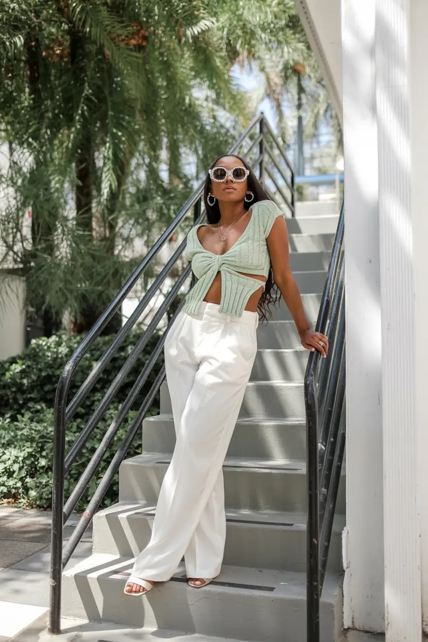 stylish spring miami outfits for 2026 Minty Cool with a Twist