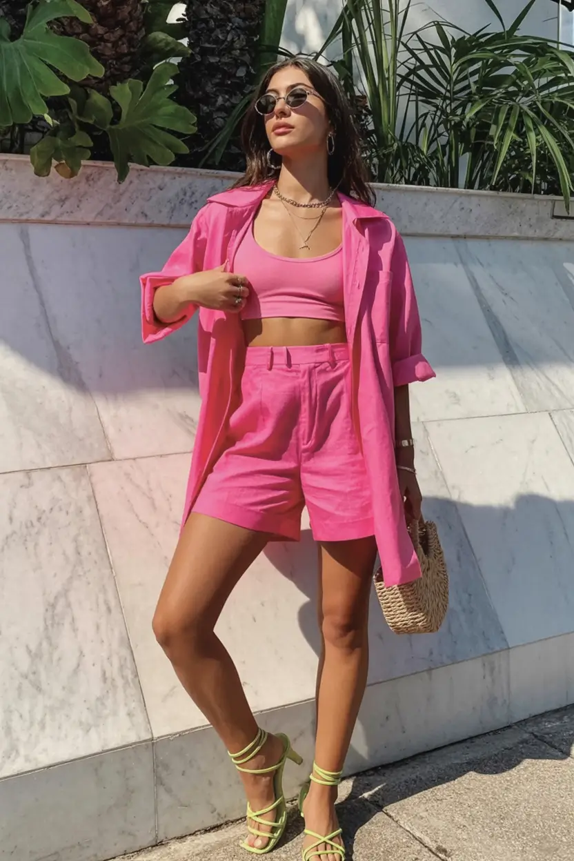 stylish spring miami outfits for 2026 Hot Pink Heatwave