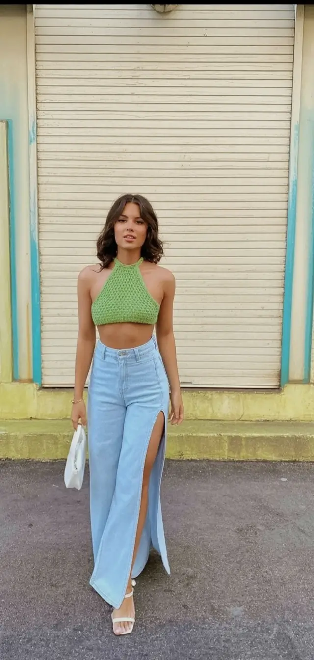 stylish spring miami outfits for 2026 Side-Slit Denim & Citrus Vibes
