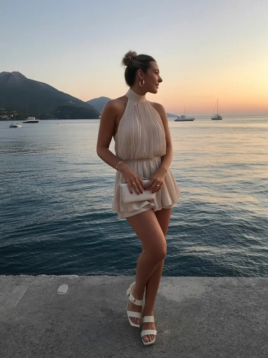 stylish spring miami outfits for 2026 Sunset Neutrals by the Water