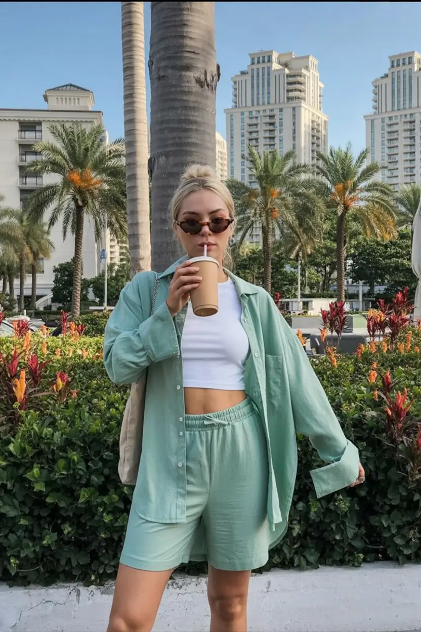 stylish spring miami outfits for 2026 Minty Fresh and Sporty Cool