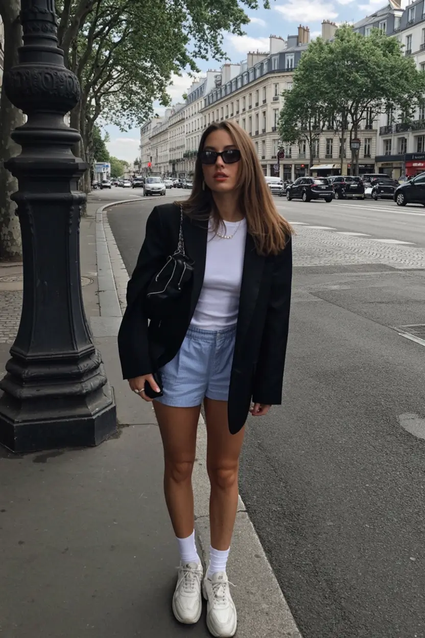 trendy spring style ideas 2026+Blazer Meets Boxer: The Unexpected Spring Pairing