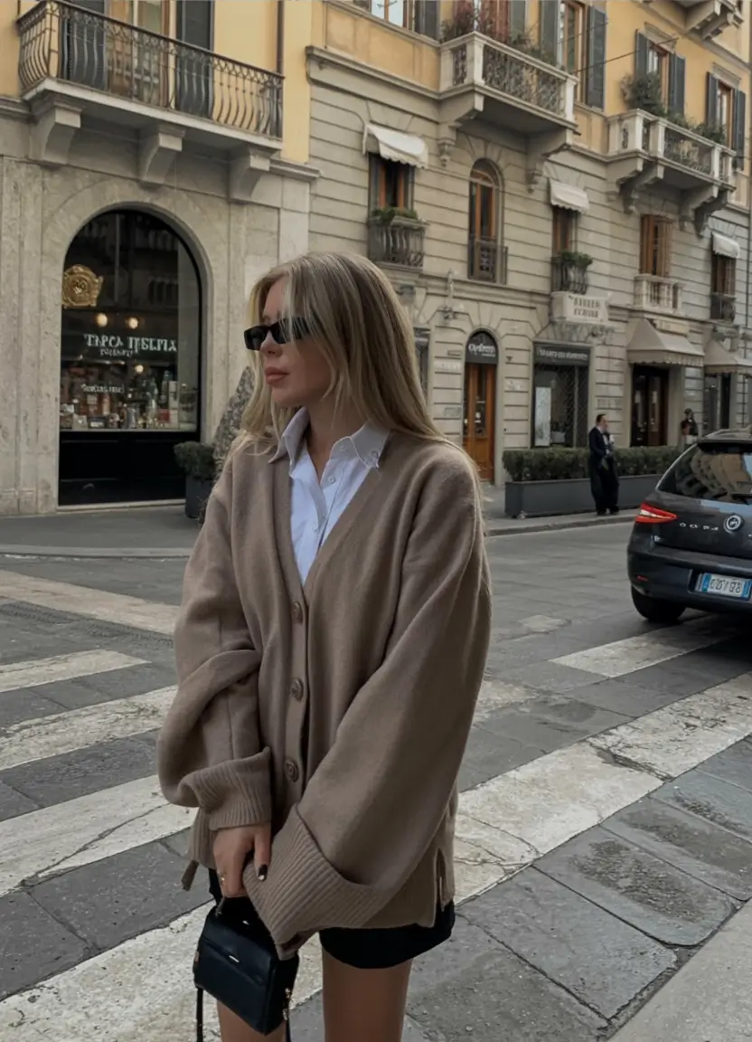 trendy spring style ideas 2026+Slouchy Cardigans and Office Shirting: Chic in Layers