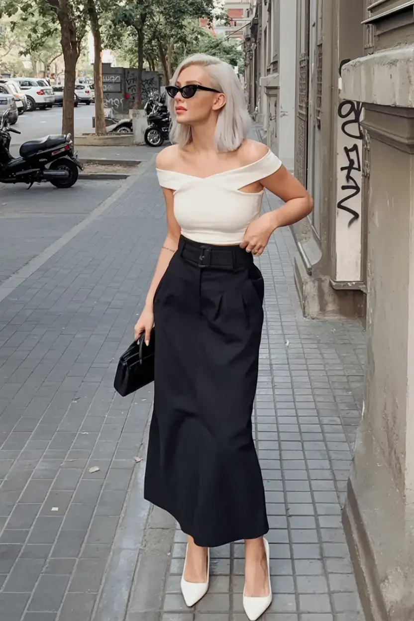 versatile spring skirt outfits 2026 Structured Elegance With a Streetwear Twist