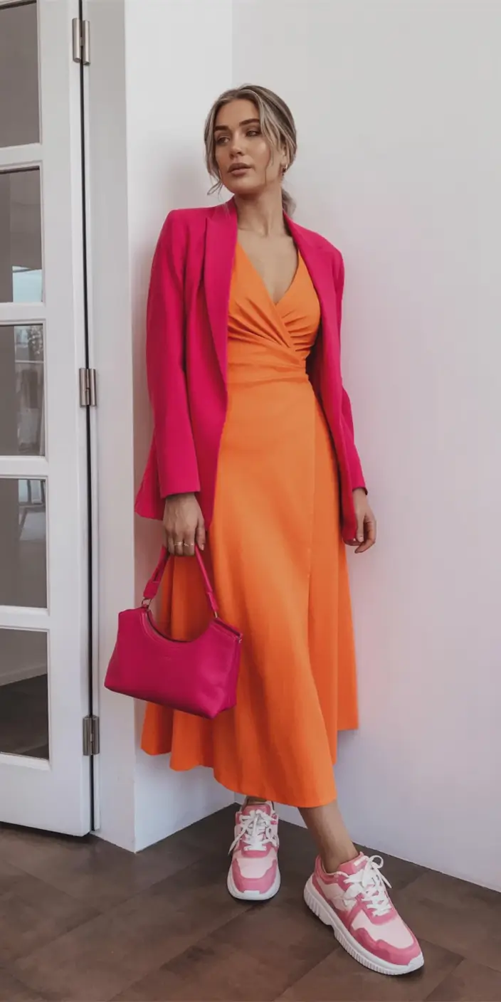 vibrant spring outfits for women over 30 2026+Color Clash, But Make It Chic