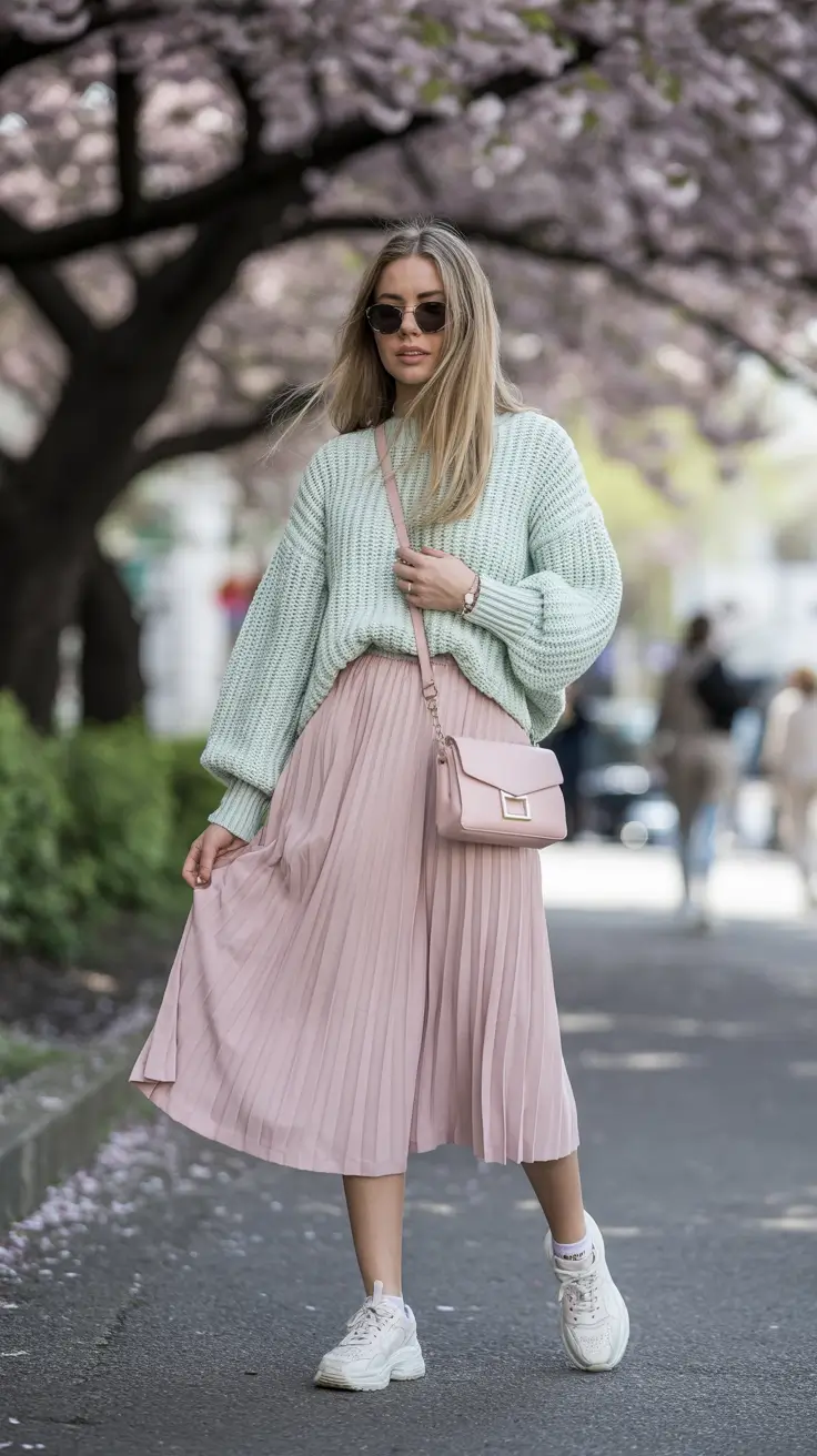 vibrant spring outfits for women over 30 2026+Soft Pastels and Street Vibes
