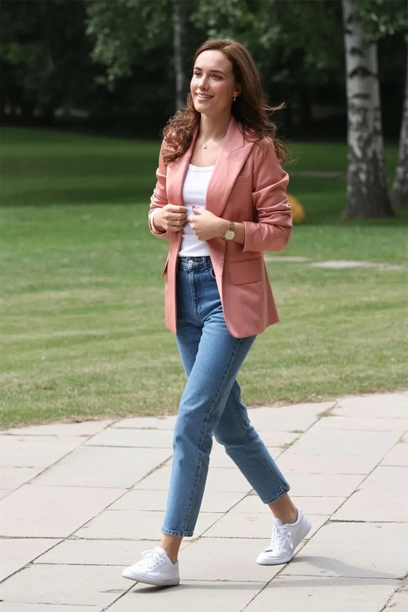 workwear spring blazer outfits 2026 Easy Elegance in Blush Rose