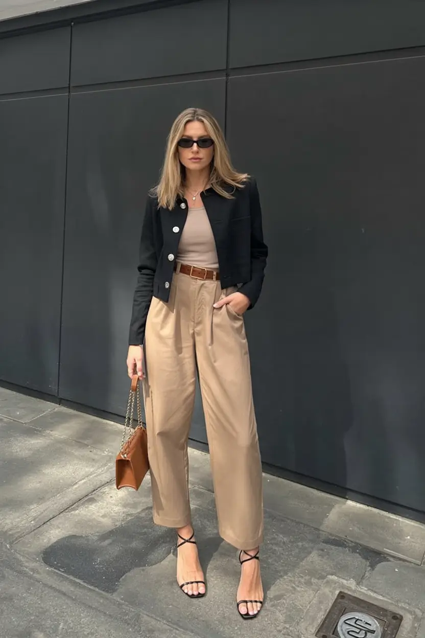 workwear spring blazer outfits 2026 City Sleek in Tonal Neutrals