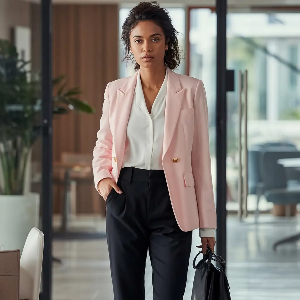 workwear spring blazer outfits 2026 Blush Boss Energy