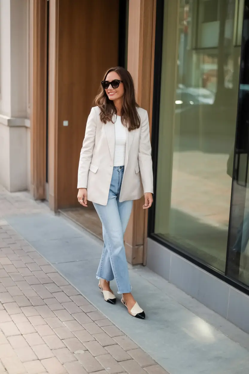 workwear spring blazer outfits 2026 Casual Fridays Done Right