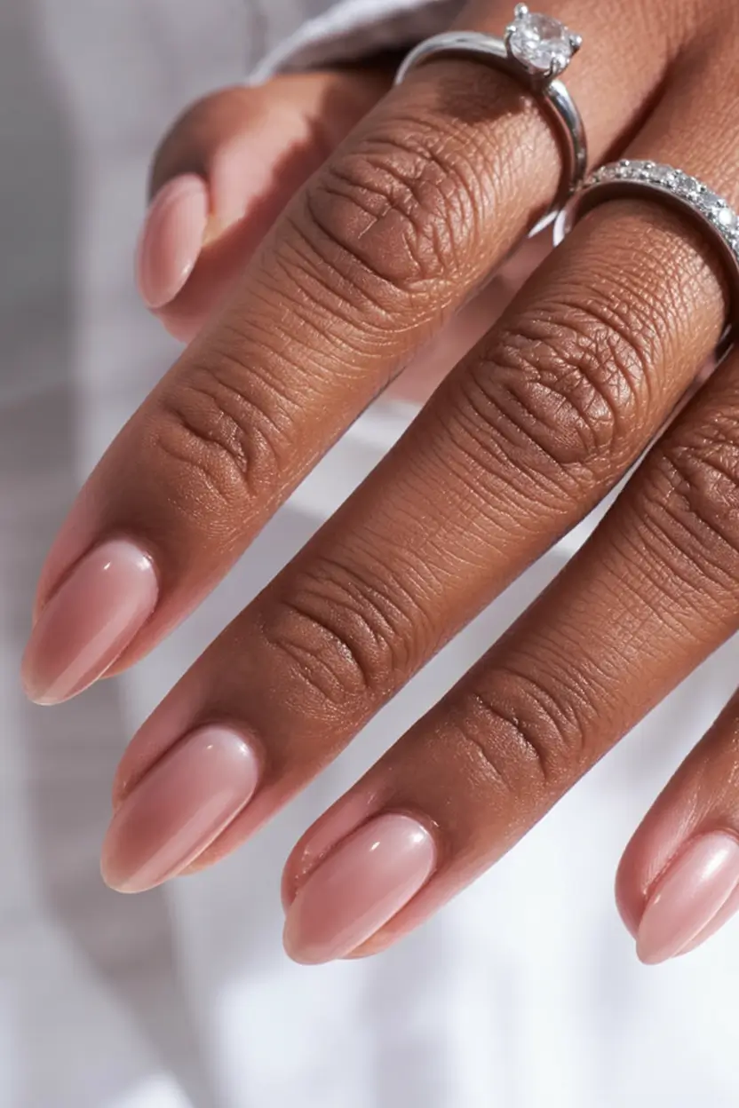 aesthetic spring almond nails 2026 Warm Nude Almond — Effortless and Eternal