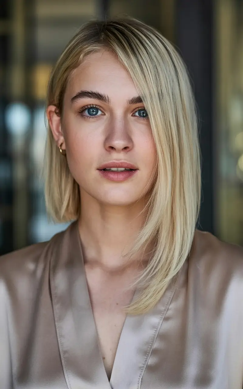 angled spring bob haircut ideas 2026 Soft-Golden-Blonde-Slope-with-Delicate-Layers