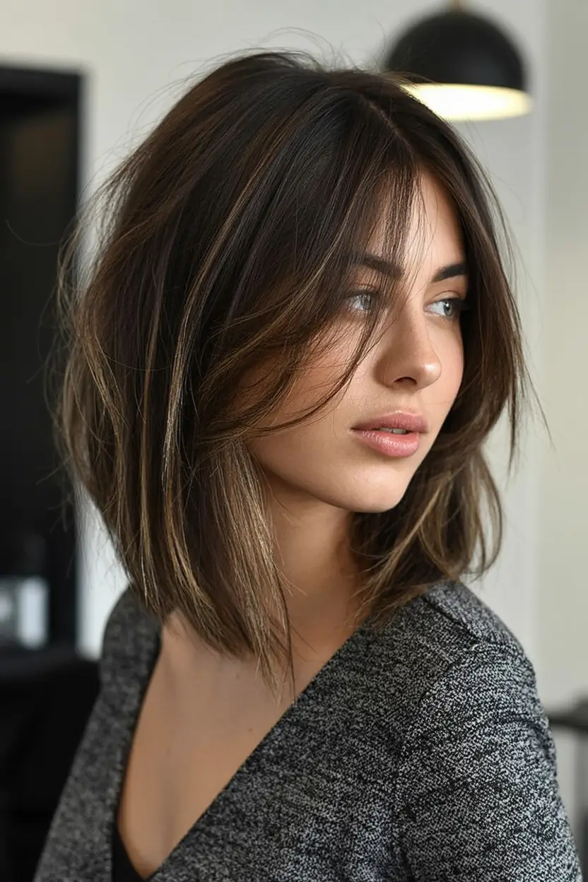 angled spring bob haircut ideas 2026 Textured-Mocha-Angle-with-Feathered-Curtain-Softness
