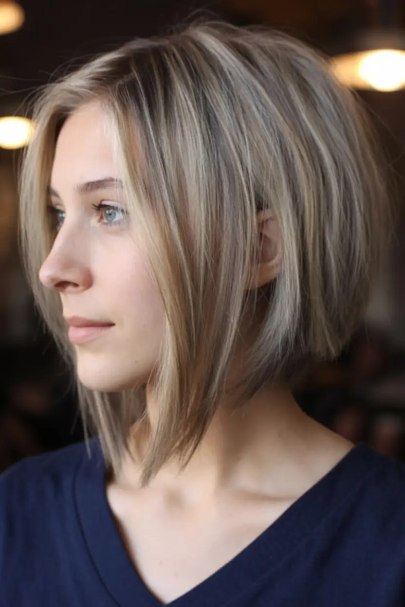 angled spring bob haircut ideas 2026 Feathered-Ash-Blonde-Angle-with-Soft-Contouring
