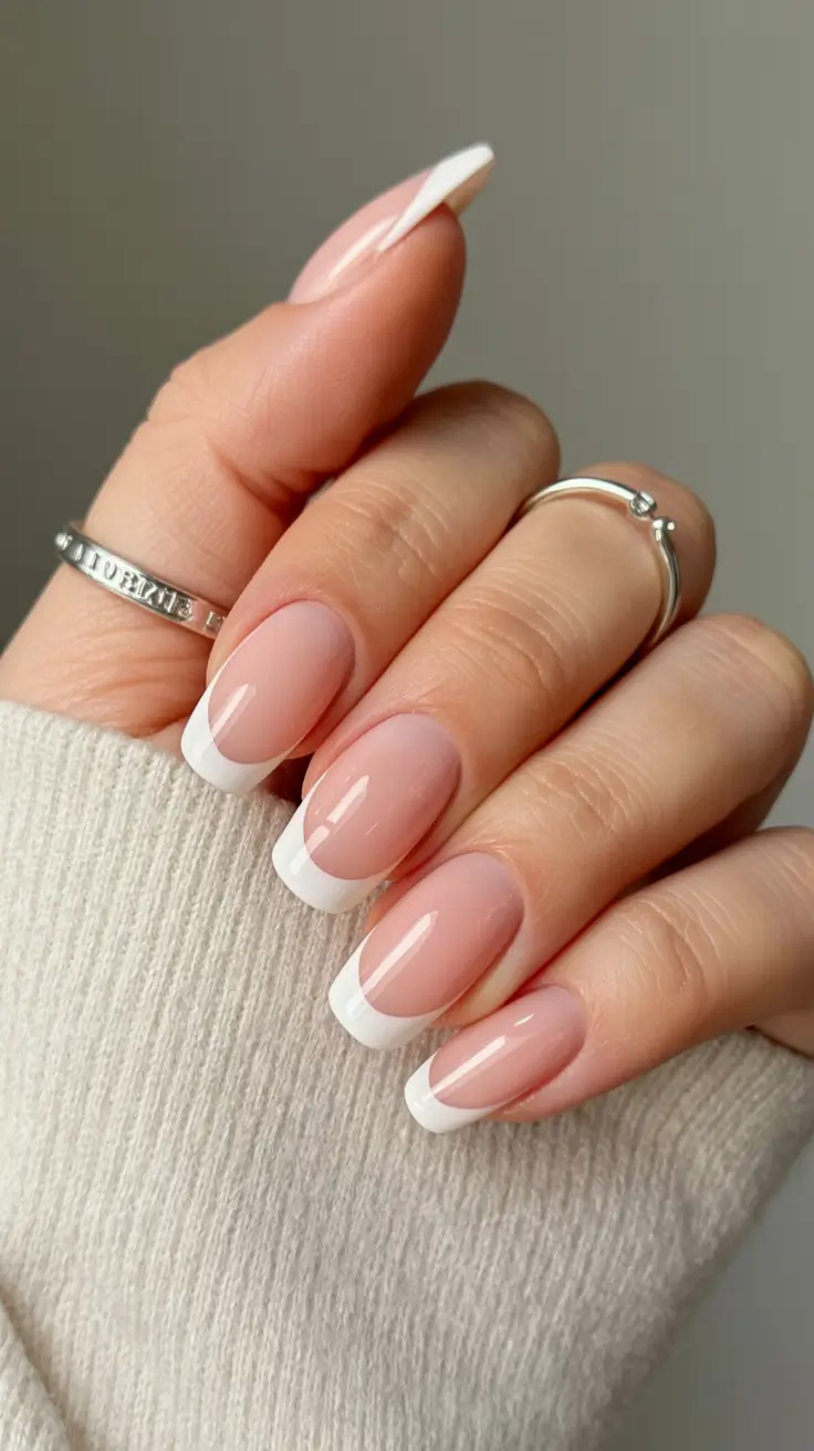 awesome spring french tip nails 2026 Soft Almond French With a Clean, Classic Edge
