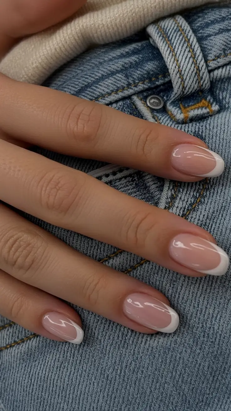 awesome spring french tip nails 2026 Classic Oval French With a Slim, Clean Edge