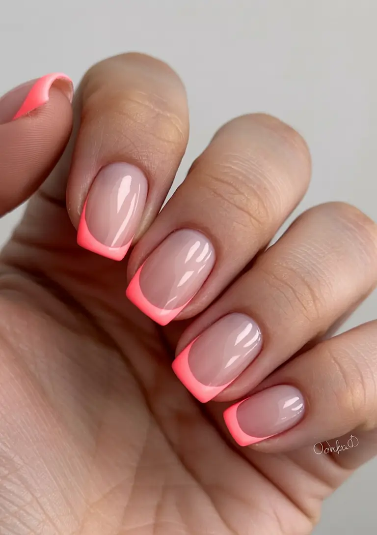 awesome spring french tip nails 2026 Soft Bubblegum French Tips for a Sweet Spring Glow