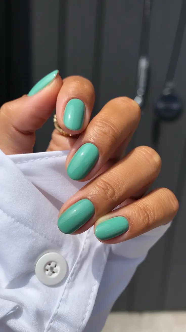 beautiful colorful spring nails 2026 Fresh Mint Pop