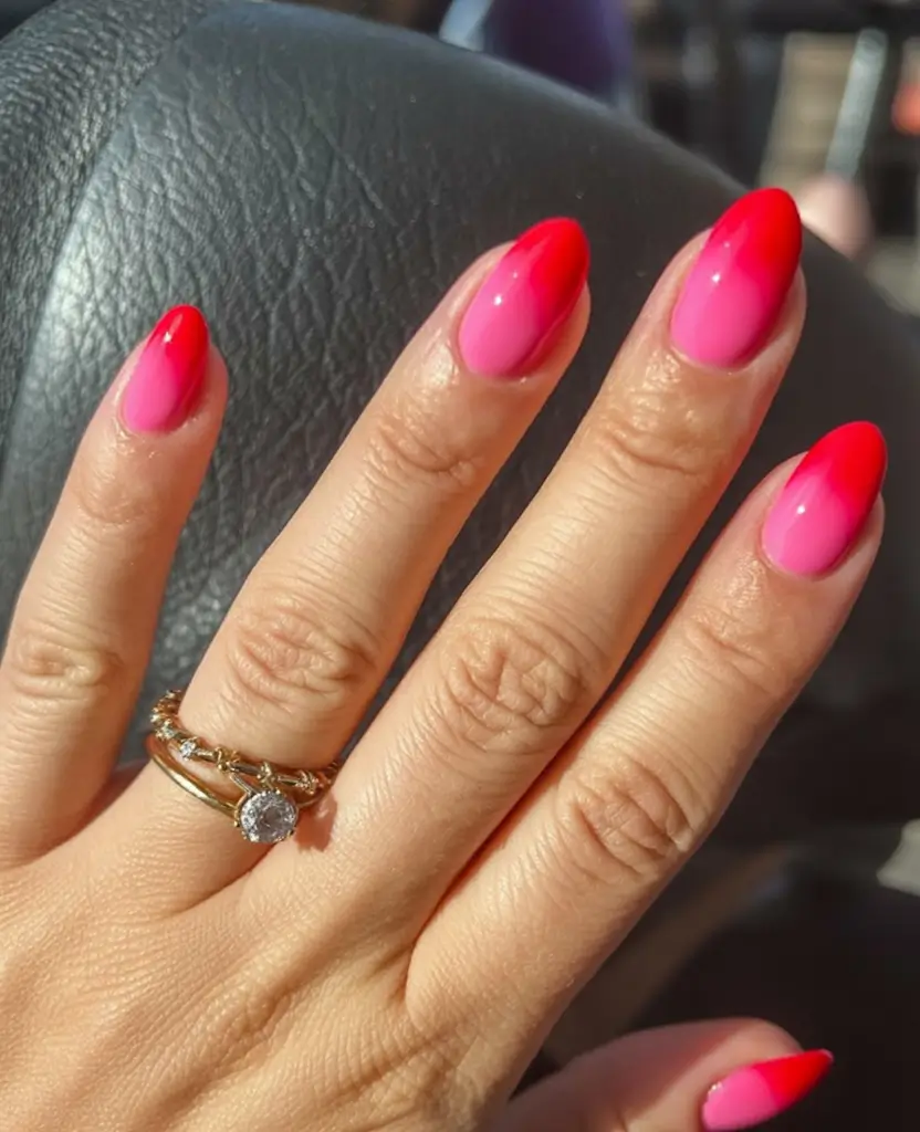 beautiful colorful spring nails 2026 Cherry Bloom Ombre