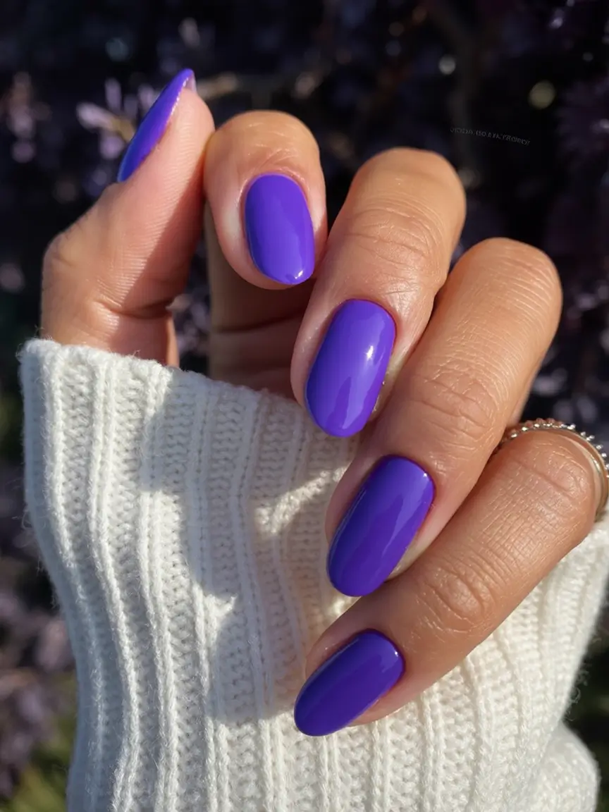 beautiful colorful spring nails 2026 Purple Power Pop