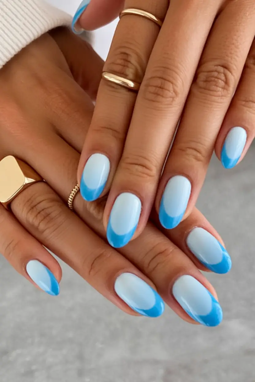 beautiful colorful spring nails 2026 Sky-Tip Fade