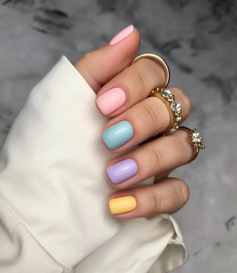 beautiful colorful spring nails 2026 Pastel Cloud Dream