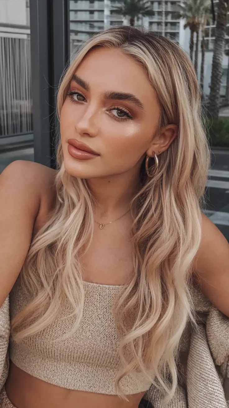 best light skin spring hair color 2026+Golden Ballerina Blonde with Natural Wave