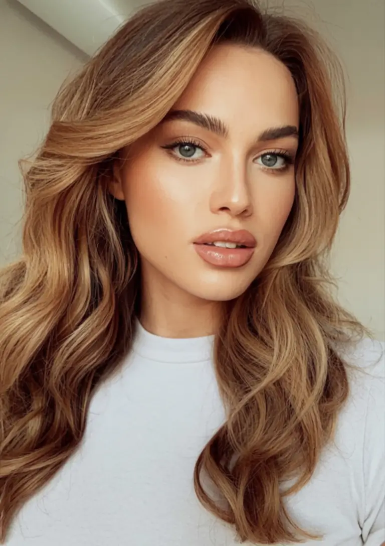 best light skin spring hair color 2026+Butterscotch Blonde Balayage with Mid-Volume Layers