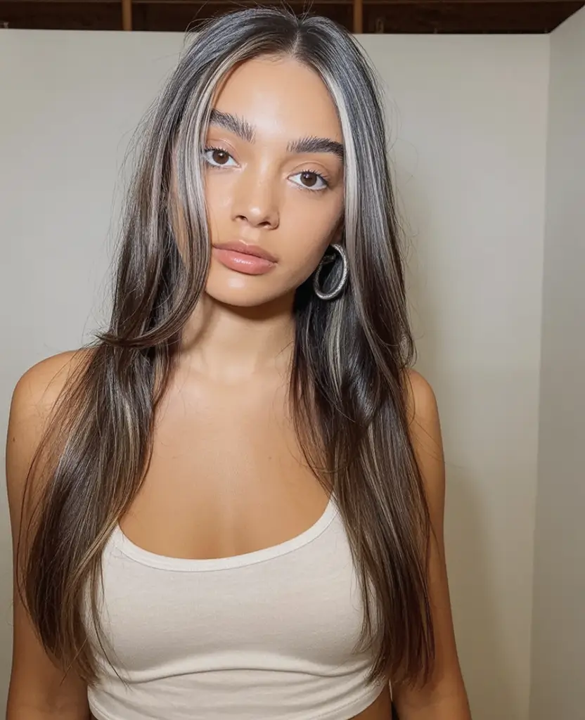 best light skin spring hair color 2026+Graphite-Frost Contour with Sleek Cool Tones