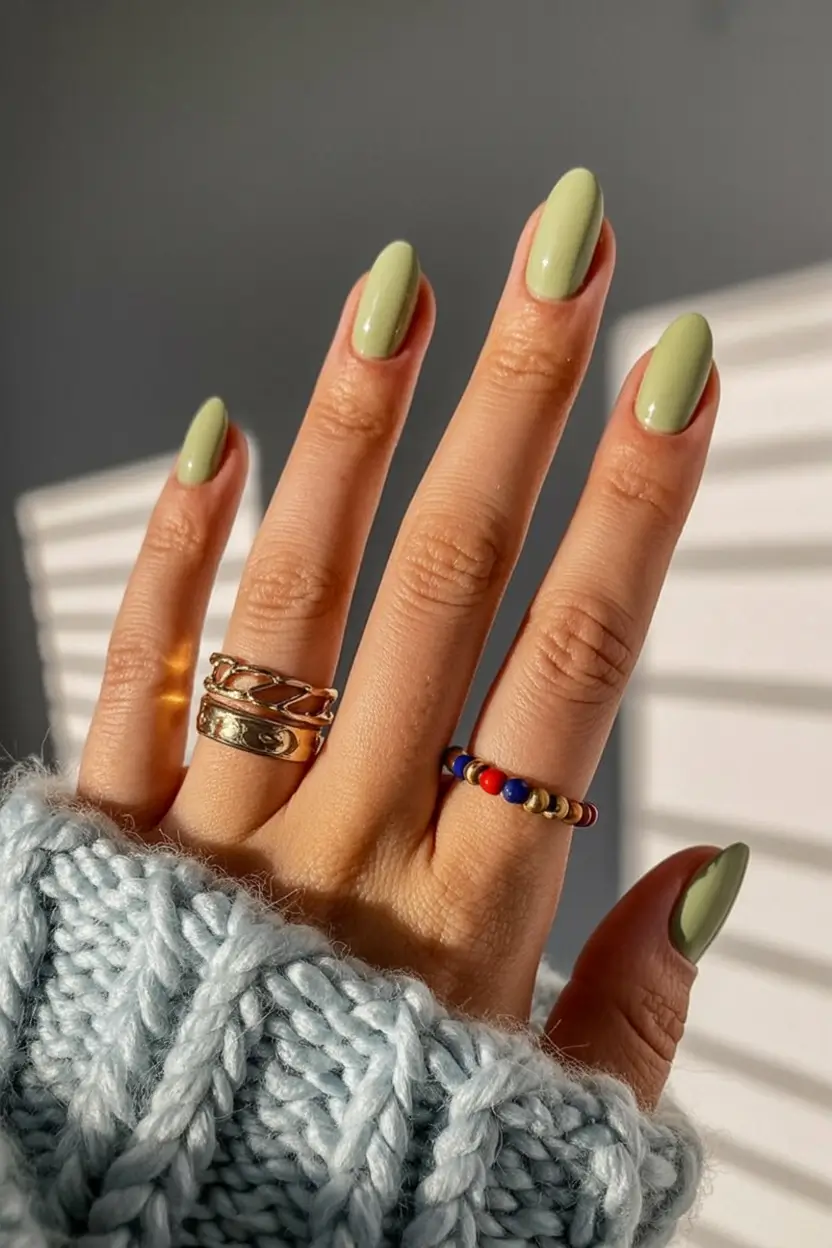 best pretty spring nails style 2026 Sage Morning Light