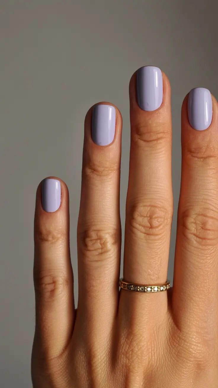 best pretty spring nails style 2026 Lavender Mist Shorty