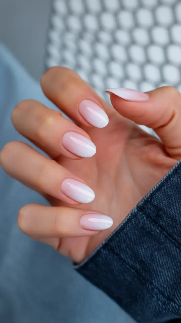 best pretty spring nails style 2026 White Peony Ombre