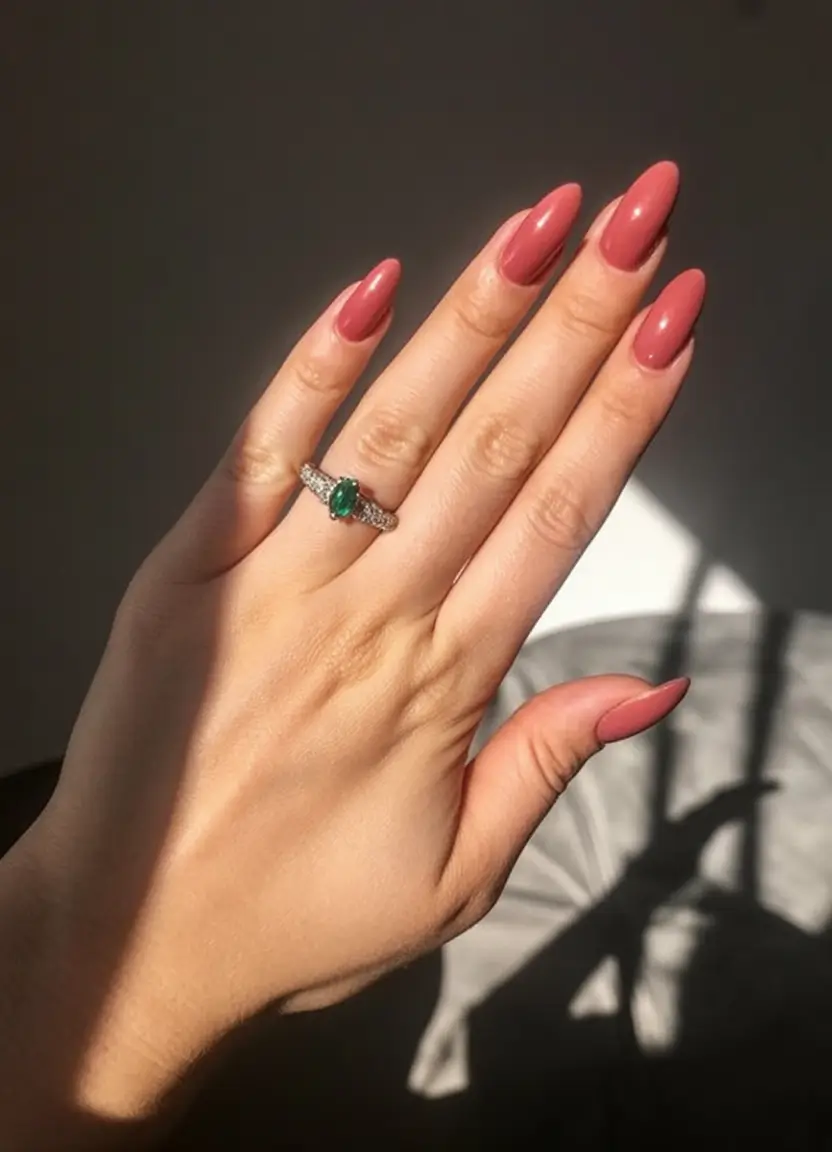 best pretty spring nails style 2026 Rosewood Radiance