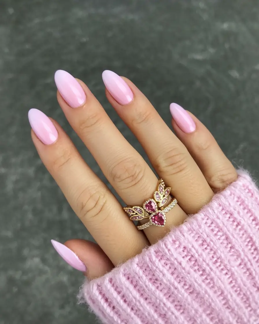 best pretty spring nails style 2026 Blush-Glow Gradient