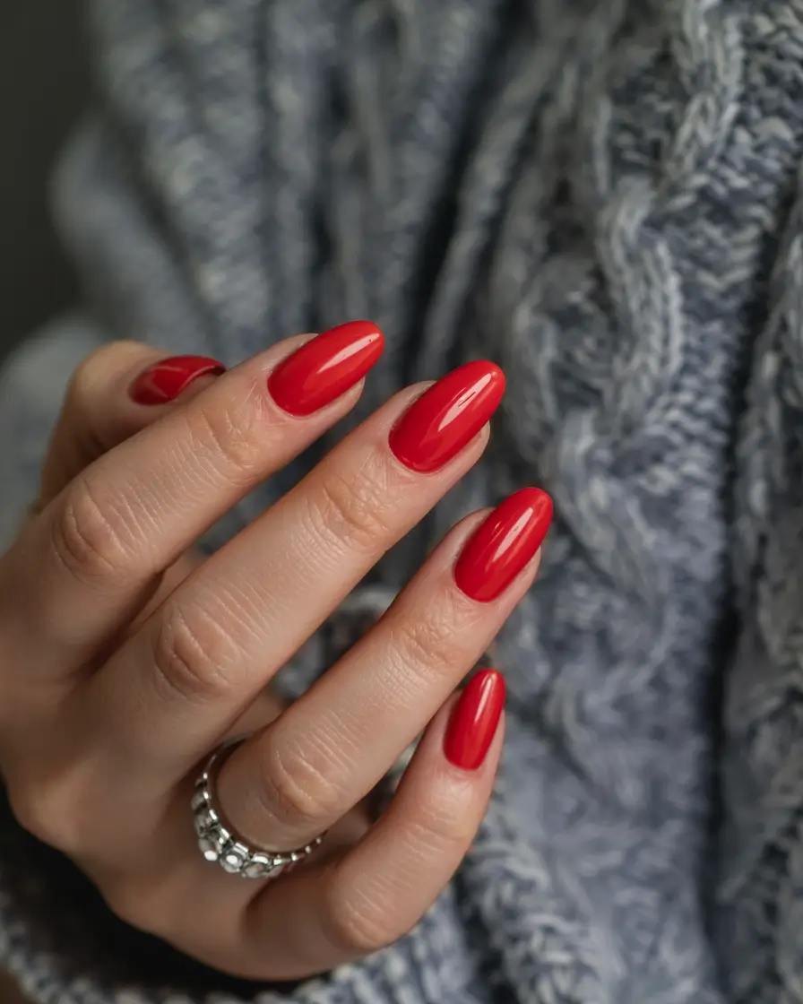 best red spring nails inspo 2026 Classic Crimson with a Cozy Twist