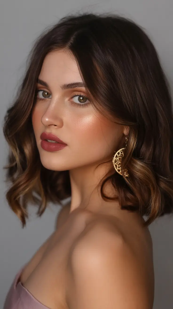 bold spring brown hair color for 2026+Glossy Brown Bob with Butterscotch Edges