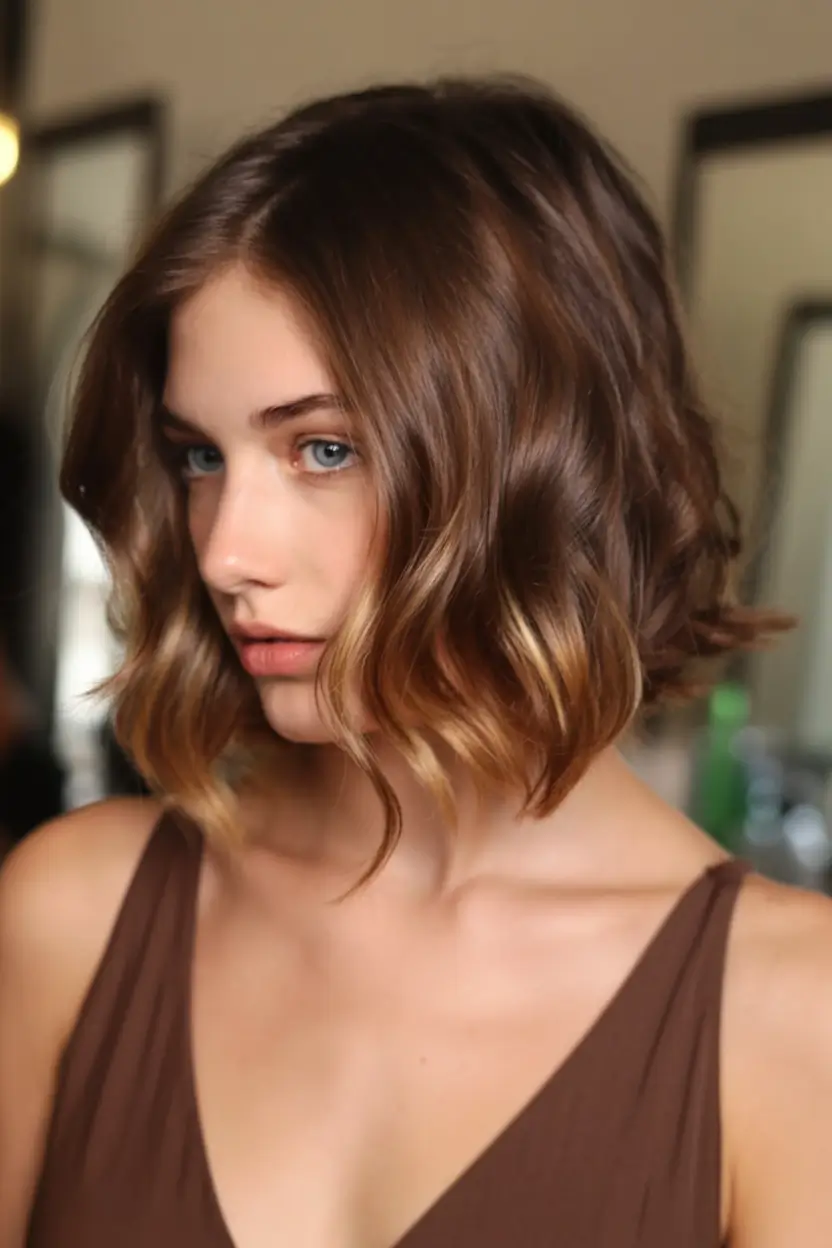 bold spring brown hair color for 2026+Vintage Bob with Sunlit Ribbons